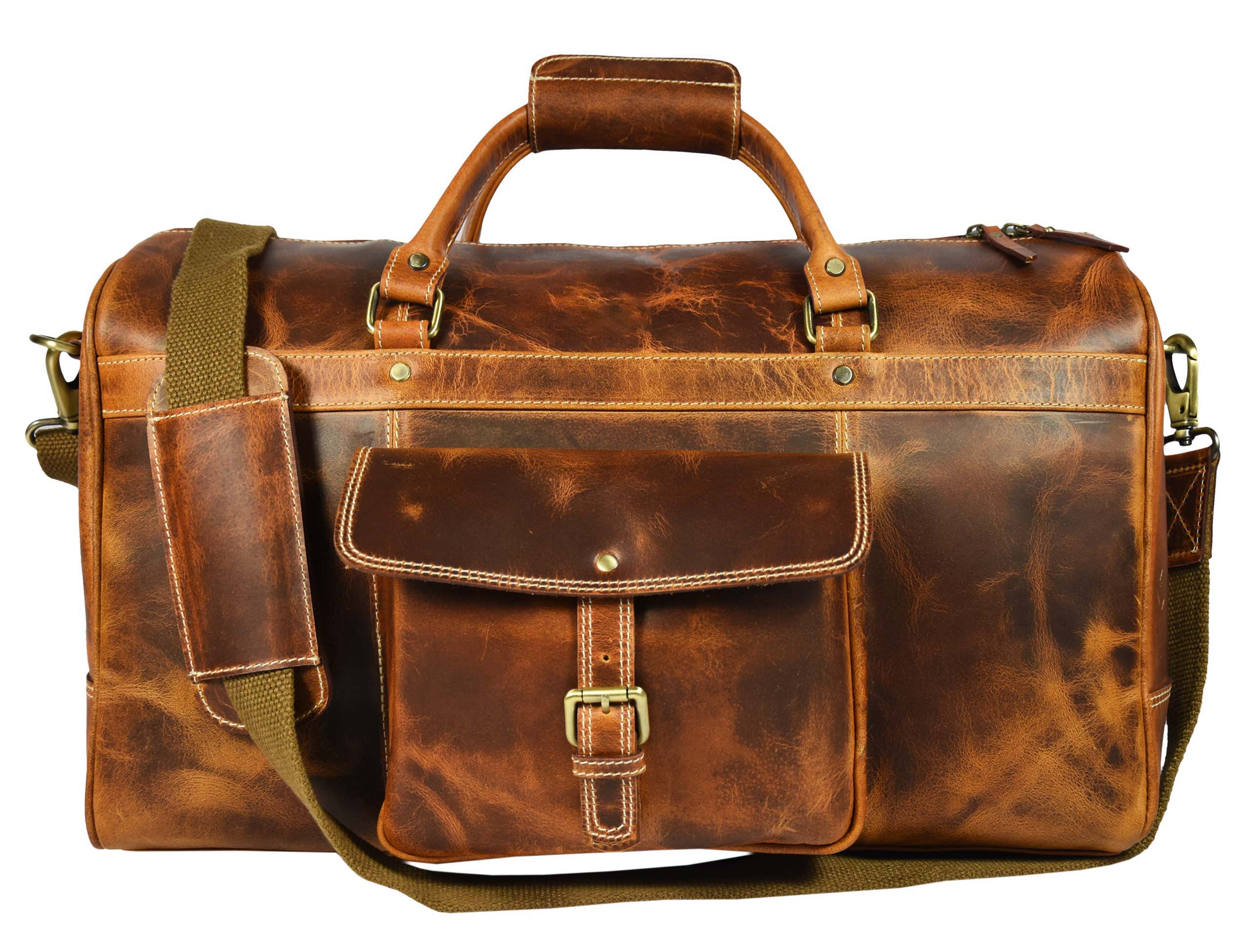 Dawson Leather Travel Bag - Walnut Brown - www.Shopthatapp.com