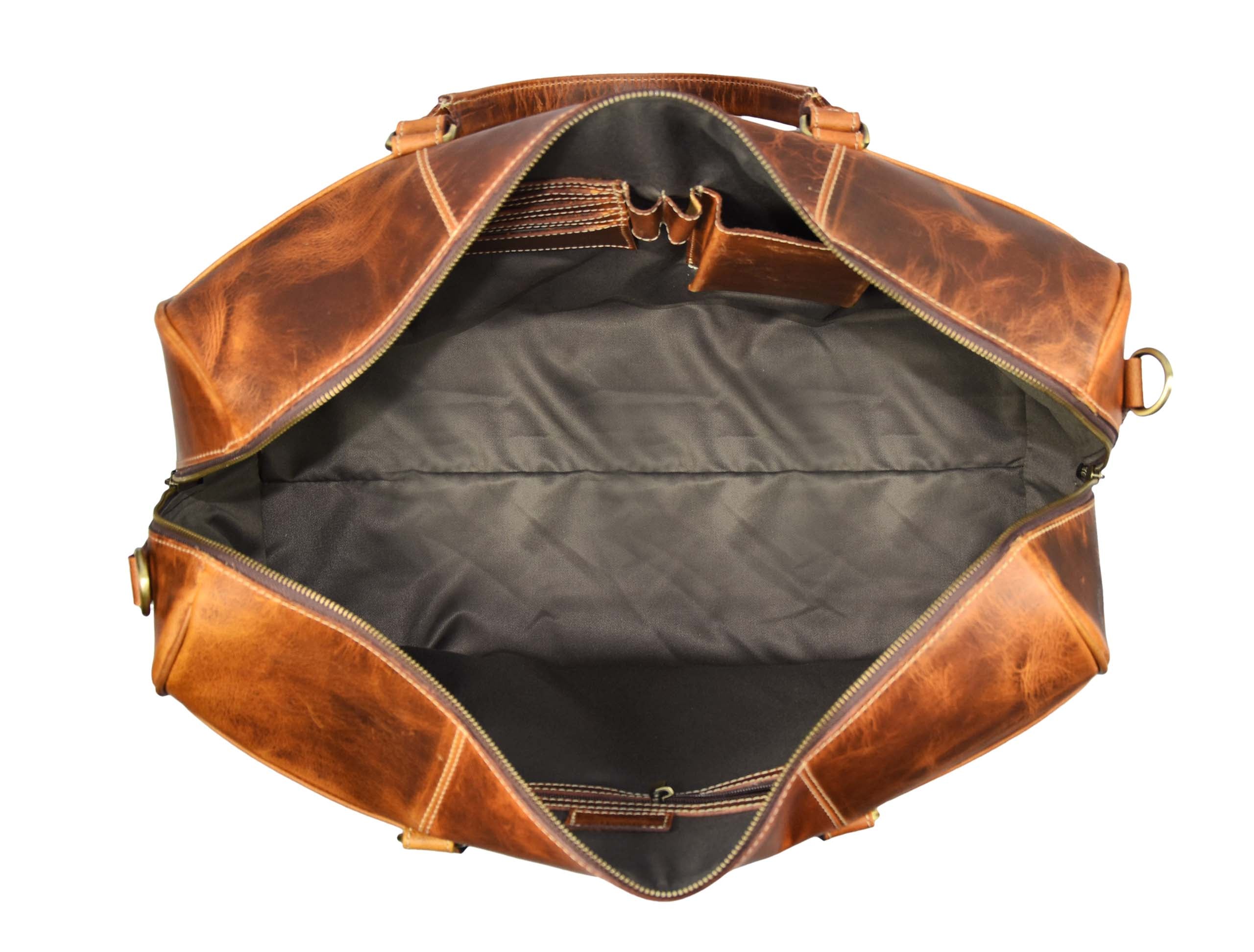 Dawson Leather Travel Bag - Walnut Brown - www.Shopthatapp.com
