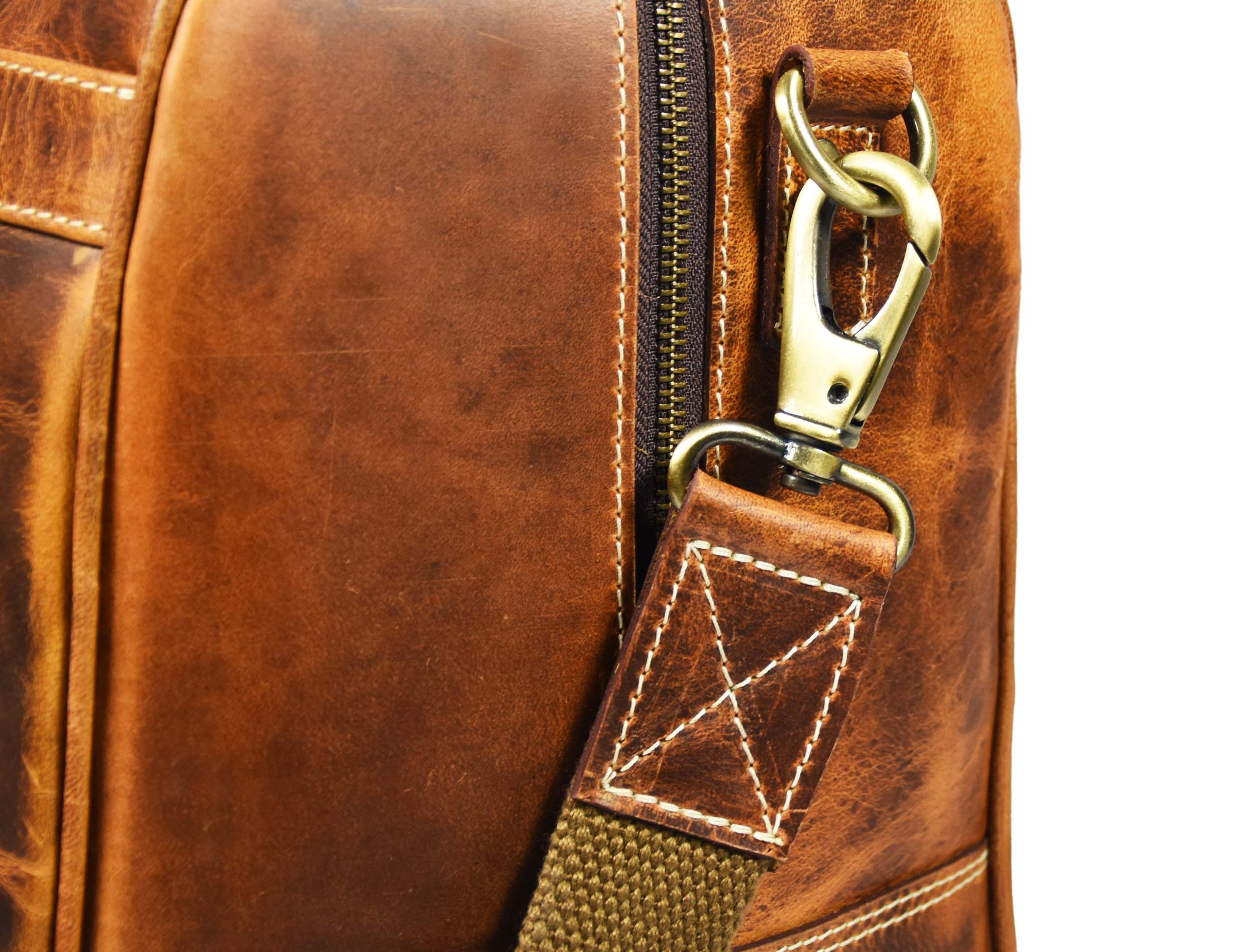 Dawson Leather Travel Bag - Walnut Brown - www.Shopthatapp.com