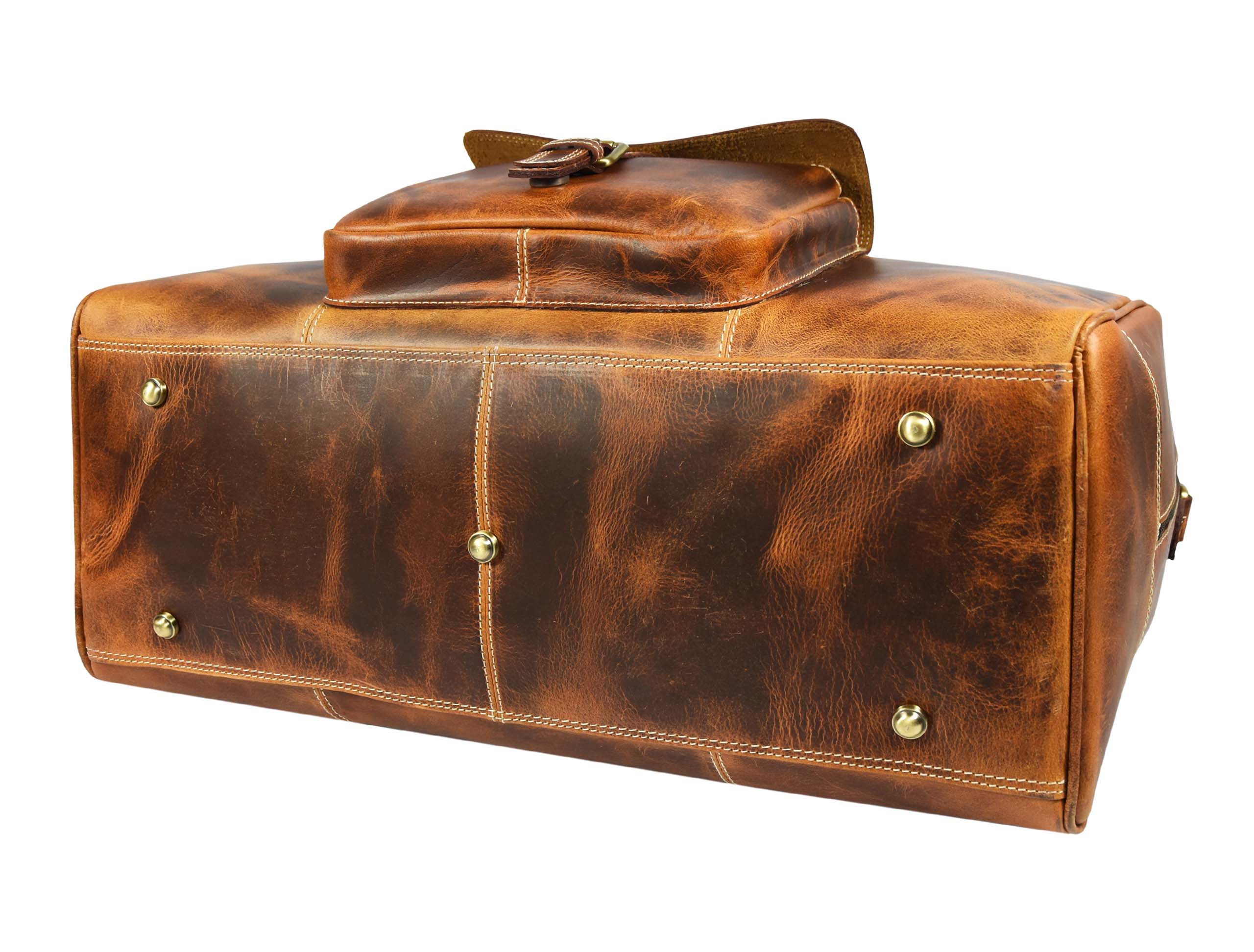 Dawson Leather Travel Bag - Walnut Brown - www.Shopthatapp.com