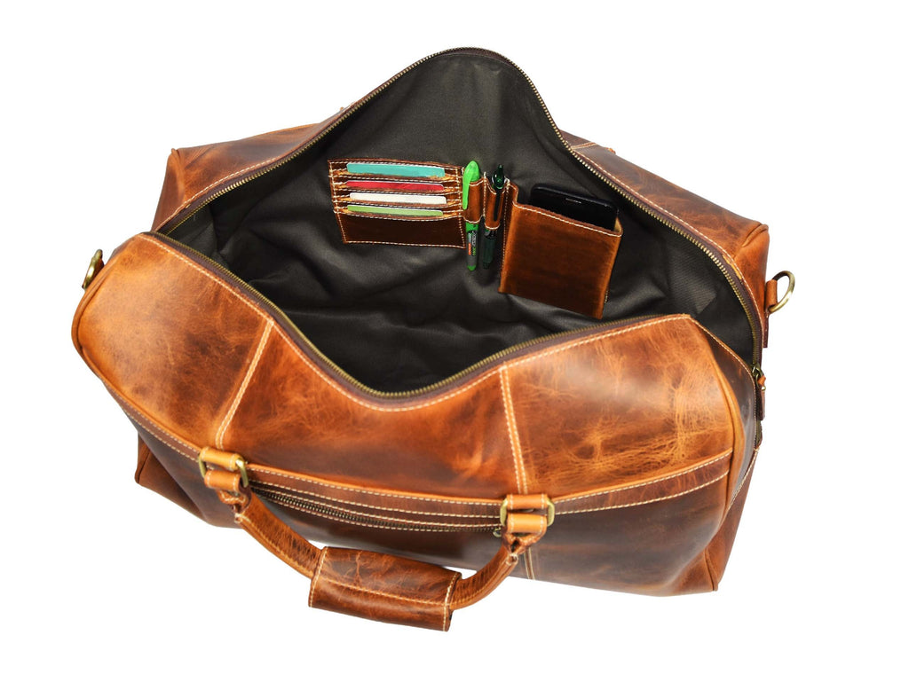 Dawson Leather Travel Bag - Walnut Brown - www.Shopthatapp.com