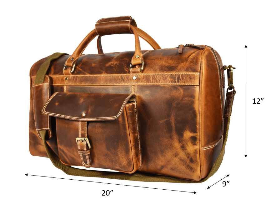 Dawson Leather Travel Bag - Walnut Brown - www.Shopthatapp.com