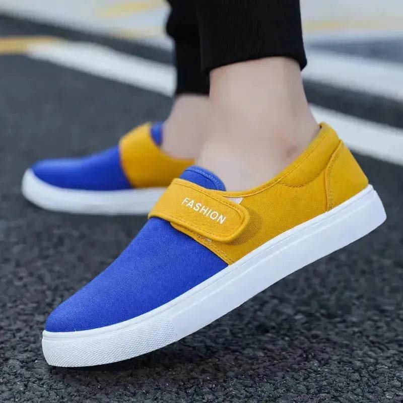 Canvas Flat Shoes Men Velcro Fashion Casual Unisex Sneakers - www.Shopthatapp.com