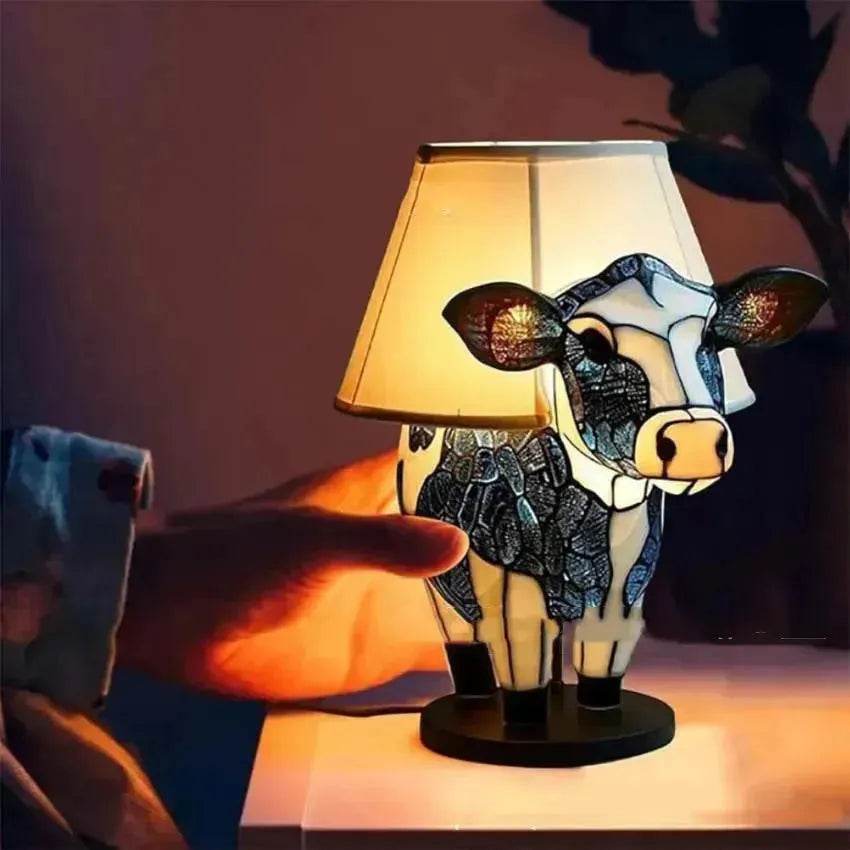 Beautiful Cow Table Lamp Bedside Table Lamp With USB Bedside Lamp For Living Room Bedroom Dormitory Bra Ornament - www.Shopthatapp.com