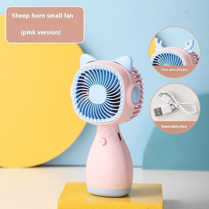 Small Handheld Fan Desktop Cartoon Mini Electric Usb Student Portable Gift - www.Shopthatapp.com