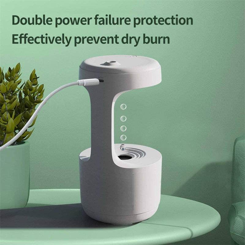 Bedroom Anti-Gravity Humidifier With Clock Water Drop Backflow Aroma Diffuser Large Capacity Office Bedroom Mute Heavy Fog Household Sprayer - www.Shopthatapp.com