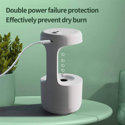 Bedroom Anti-Gravity Humidifier With Clock Water Drop Backflow Aroma Diffuser Large Capacity Office Bedroom Mute Heavy Fog Household Sprayer - www.Shopthatapp.com