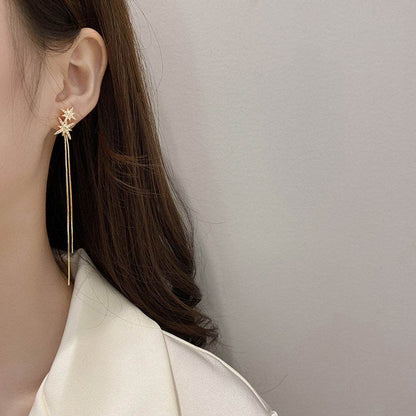 Women's Korean Style Long Tassel Drop Earrings Elegant Lightweight Statement Gold Plated Fashion Jewelry Wholesale - www.Shopthatapp.com