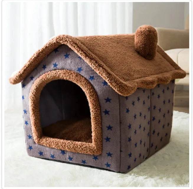 Foldable Dog House Pet Cat Bed Winter Dog Villa Sleep Kennel Removable Nest Warm Enclosed Cave Sofa Pets Supplies - www.Shopthatapp.com