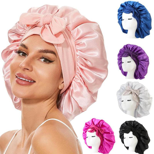 Silk Hair Bonnet For Sleeping Satin bonnet for curly hair - www.Shopthatapp.com