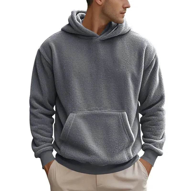 Fall Winter Fleece Plush thick Hoodie Pullover tops for men - www.Shopthatapp.com