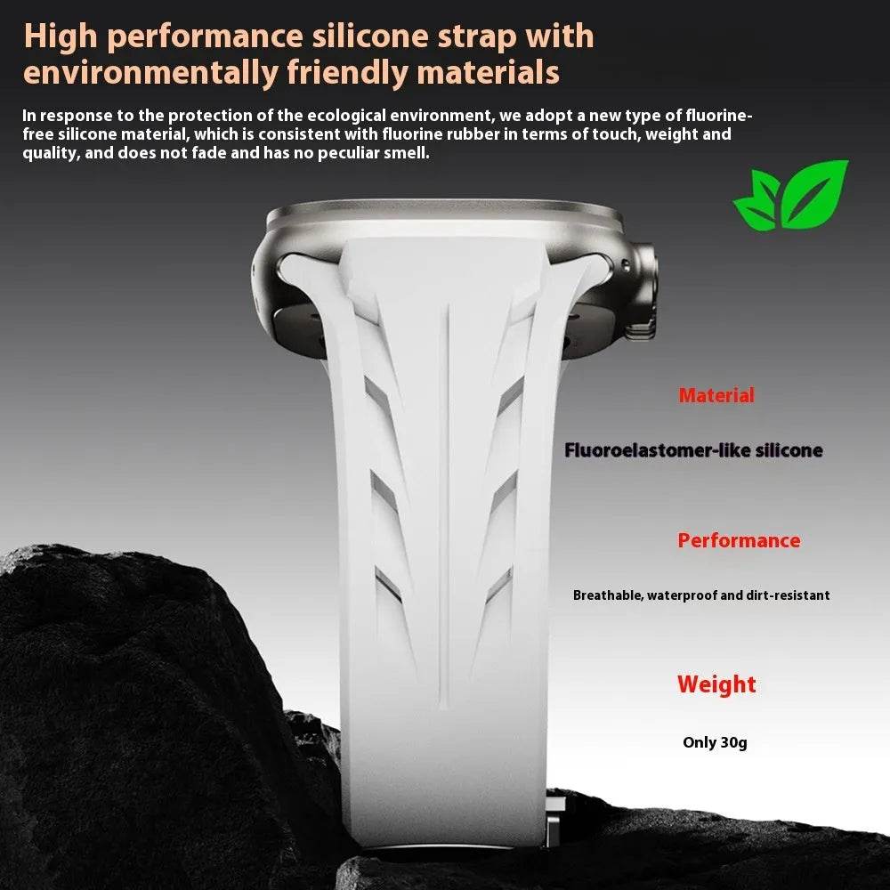 Watch Class Fluororubber Silicone Watch  Strap - www.Shopthatapp.com