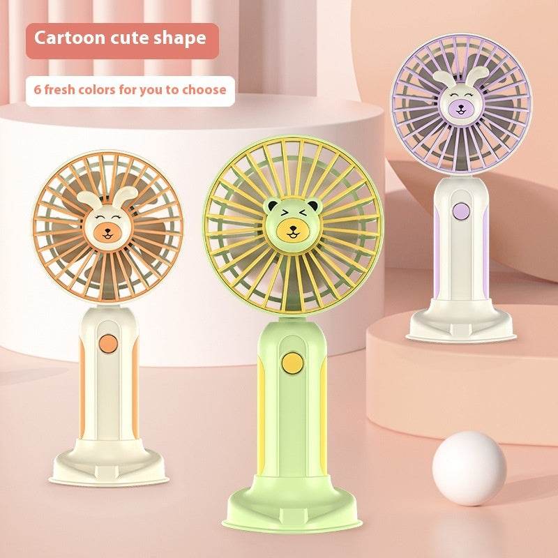 New Summer Cartoon Handheld Mini Usb Rechargeable Fan Desktop Stand - www.Shopthatapp.com