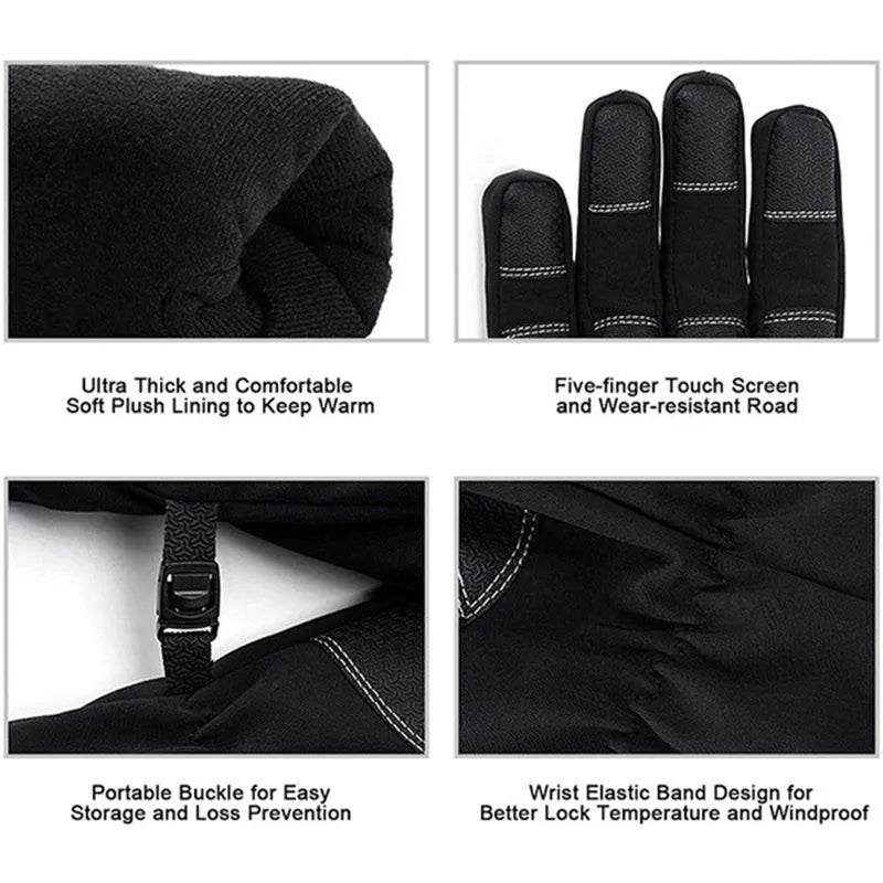 Winter Gloves Touchscreen Non-Slip Unisex Waterproof Windproof Warm Cycling Ski Sports Gloves Women Men - www.Shopthatapp.com