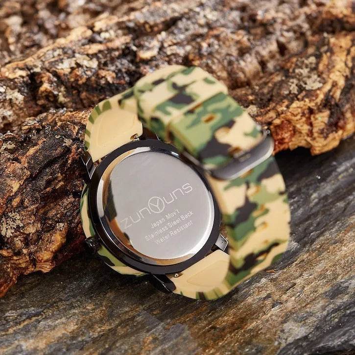 Camouflage Watch Student Sports Double Display Fashion Silicone Strap - www.Shopthatapp.com