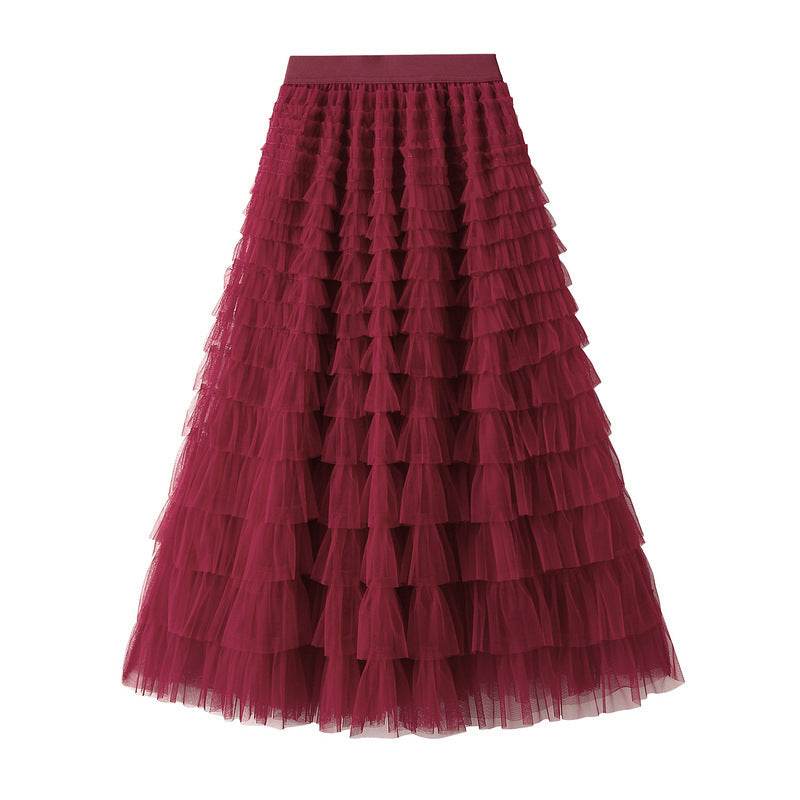 Cake Skirt Women's White Gauze long Layered tulle Skirt - www.Shopthatapp.com