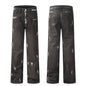 Punk Waste Soil Distressed Men Denim jeans pant Straight-leg Trousers - www.Shopthatapp.com