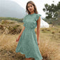 Polka dot Chiffon Ruffled Summer midi dress - www.Shopthatapp.com