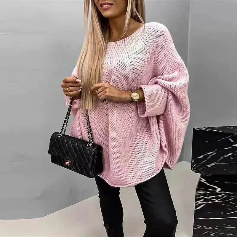 Oversized Fashion Knitted Fleece Pullover Sweater tops for Fall Winter - www.Shopthatapp.com