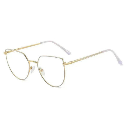 Women's Plate Anti-Blue Light Glasses Fashion Metal Large Frame - www.Shopthatapp.com