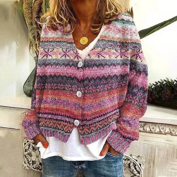 Christmas Abstract Printing Casual Cloak Coat Cardigan Sweater - www.Shopthatapp.com