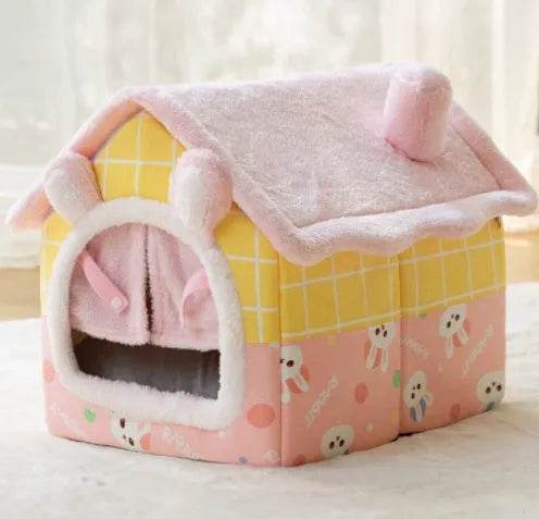 Foldable Dog House Pet Cat Bed Winter Dog Villa Sleep Kennel Removable Nest Warm Enclosed Cave Sofa Pets Supplies - www.Shopthatapp.com