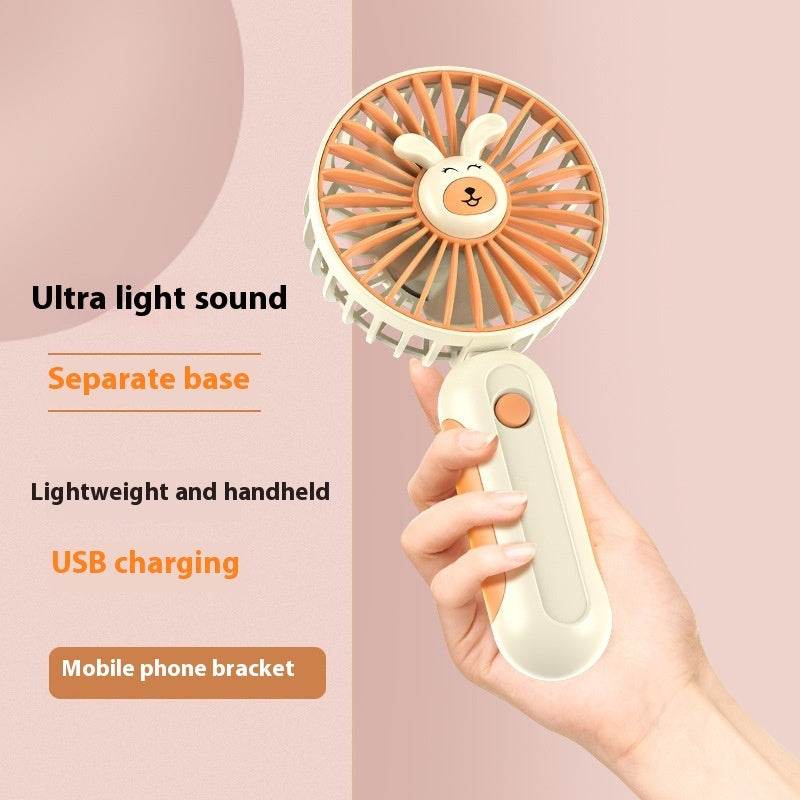 New Summer Cartoon Handheld Mini Usb Rechargeable Fan Desktop Stand - www.Shopthatapp.com