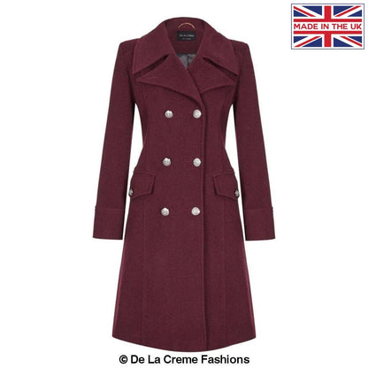 Wool Blend Double Breasted Midi Coat