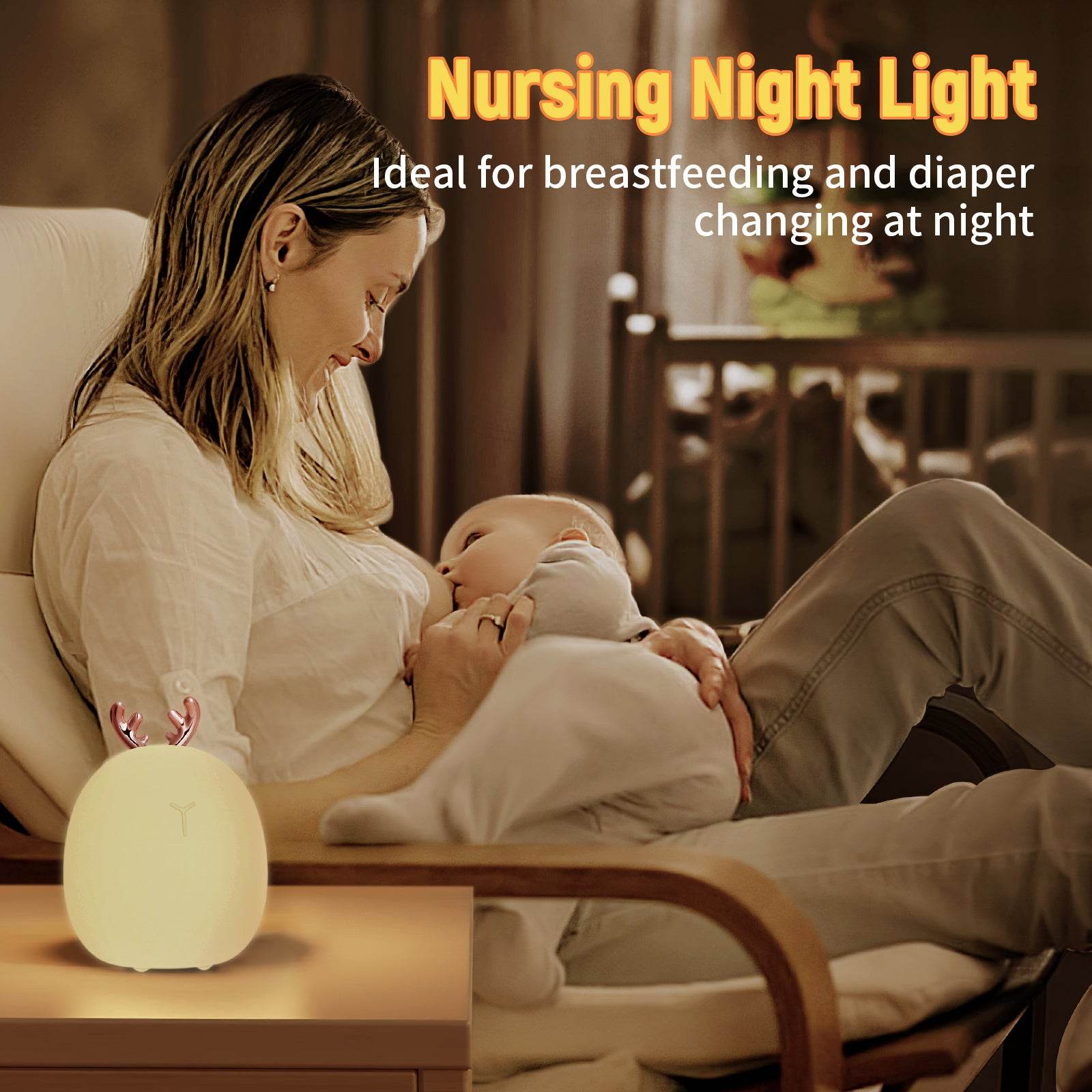 Baby Feeding, Adjustable, Creative, Rabbit, Elk Touch Light, Clap Light, Small Electric Light, Soft Baby Lamp toy - www.Shopthatapp.com