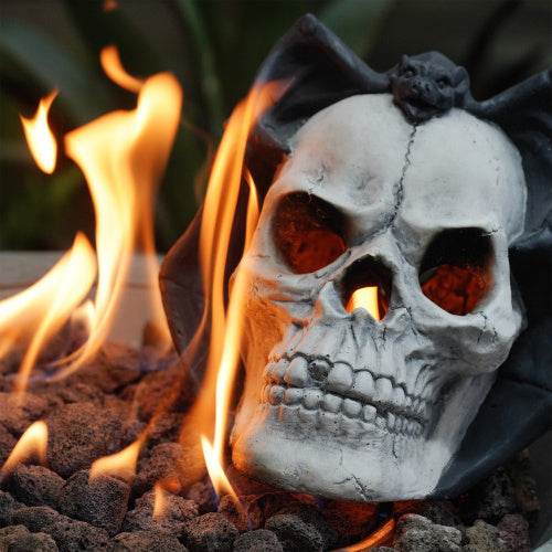 Halloween Décor - Fire Pit Demon Skull Gas Log For Ventless  Vent Free, Electric, Outdoor Fireplace And Fire Pit, - www.Shopthatapp.com