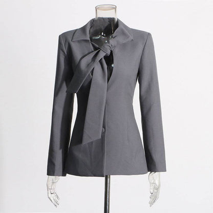 V-neck Lace-up Single-breasted Design Blazer For Women - www.Shopthatapp.com