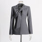 V-neck Lace-up Single-breasted Design Blazer For Women - www.Shopthatapp.com