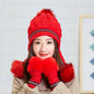 Women Cozy Knit Fleece-Feel Beanie With Ear Flaps Winter Hat Perfect For Skiing & Outdoor Activities - www.Shopthatapp.com