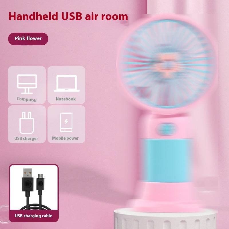 Small Handheld Fan Desktop Cartoon Mini Electric Usb Student Portable Gift - www.Shopthatapp.com
