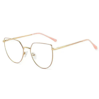 Women's Plate Anti-Blue Light Glasses Fashion Metal Large Frame - www.Shopthatapp.com