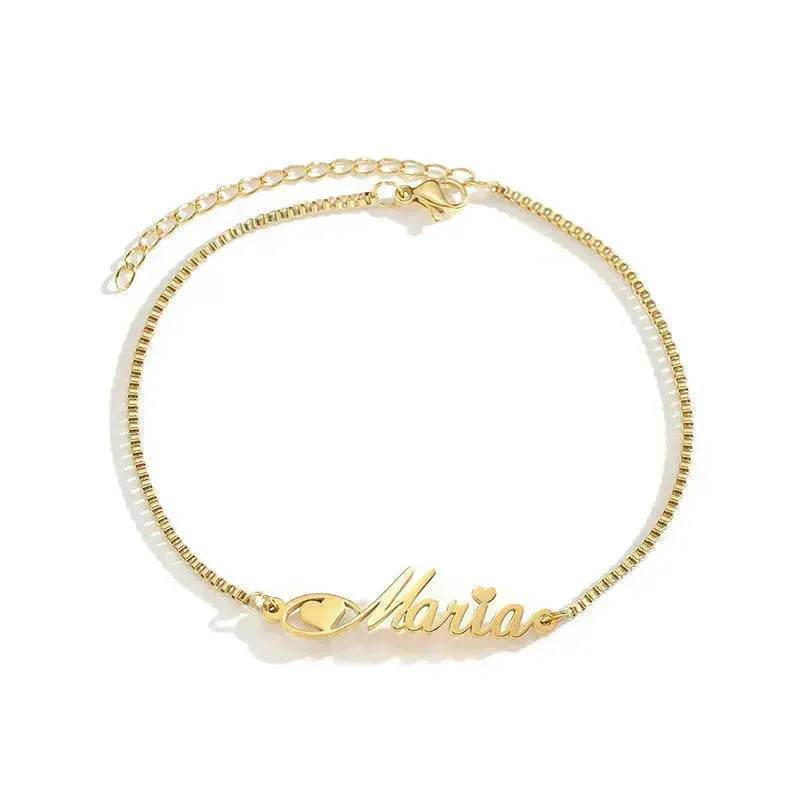 Women Custom and Personalized  Stainless Steel English Letter Bracelet From Europe And America - www.Shopthatapp.com