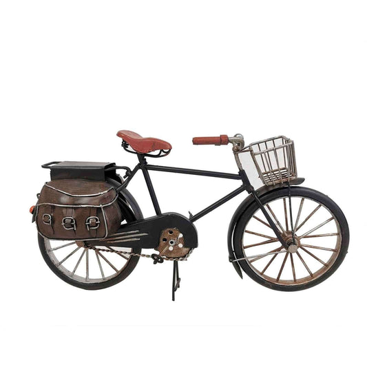 Decorative Metal Model Bicycle with Brown Bags - www.Shopthatapp.com