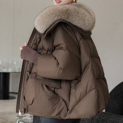 Deena cotton-padded Jacket with Faux Fur Collar