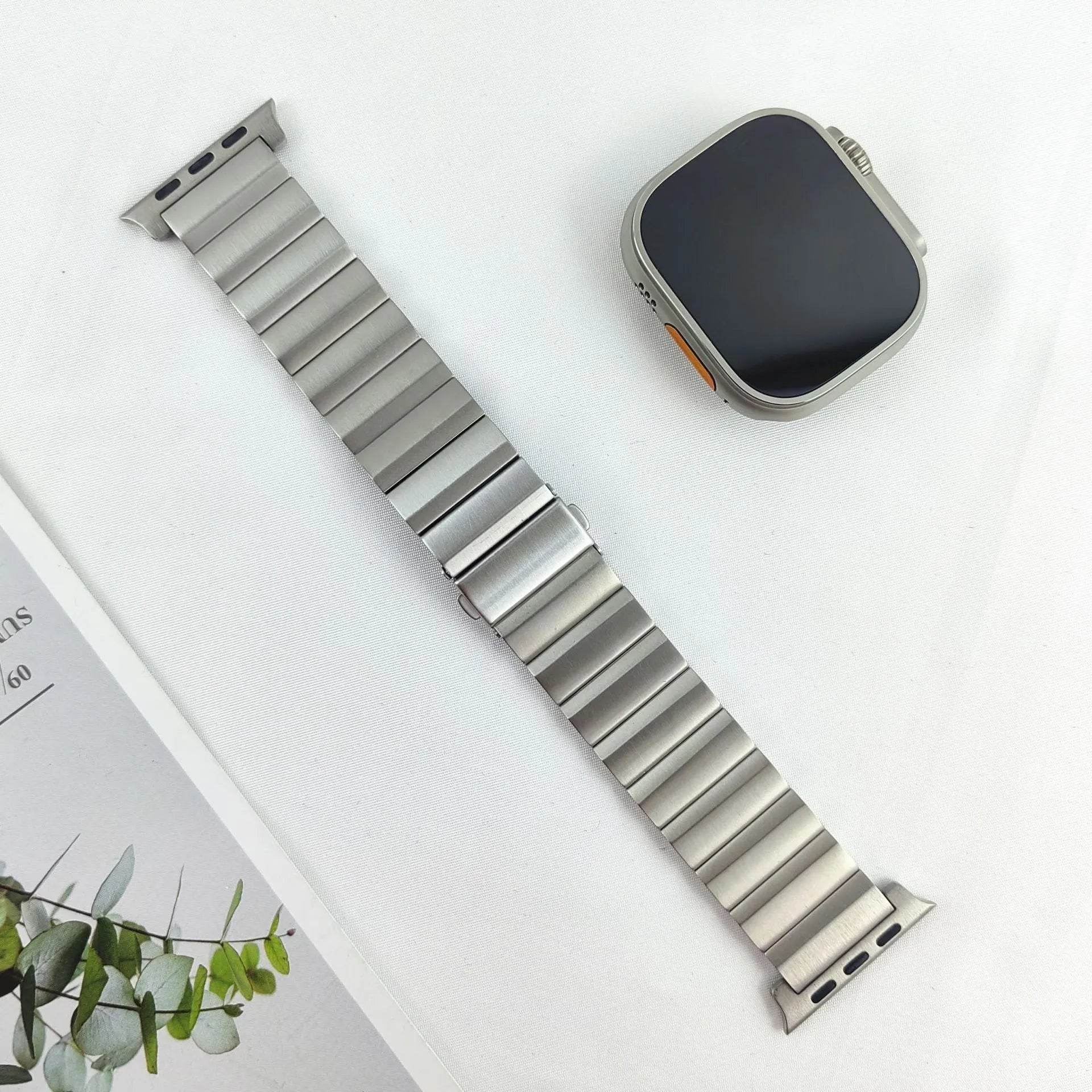 Large Particle Titanium Alloy Watch Strap - www.Shopthatapp.com