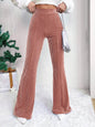 High Waist Lamp Wick Corduroy Bell-bottom Pants Wide Leg Women - www.Shopthatapp.com