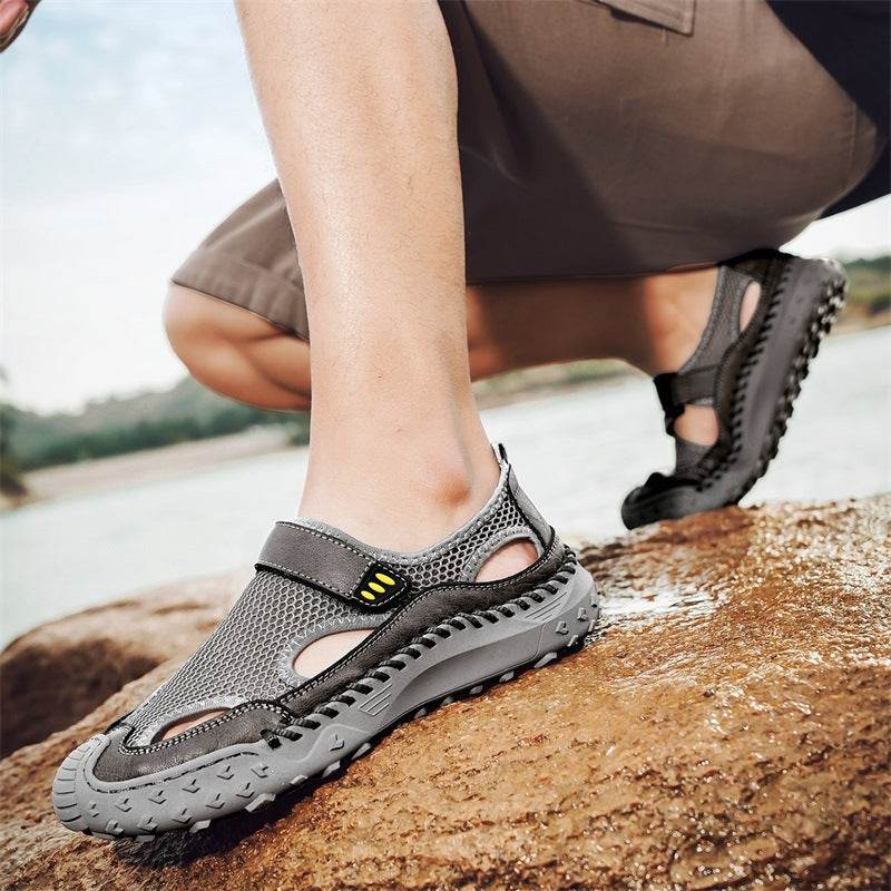 Summer Outdoor Casual Hollow Mesh Surface Breathable Men's Sandals - www.Shopthatapp.com