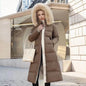 Women's Mid Length Fur Hoodie Winter Jacket Coat - www.Shopthatapp.com