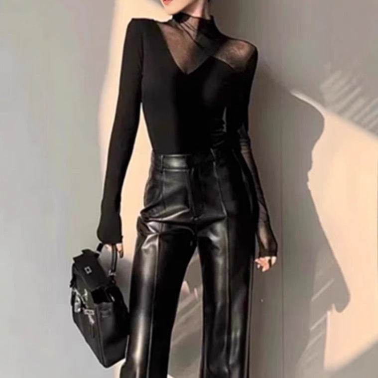 Fashion Chic Slim fit High neck bodycon top for women - www.Shopthatapp.com