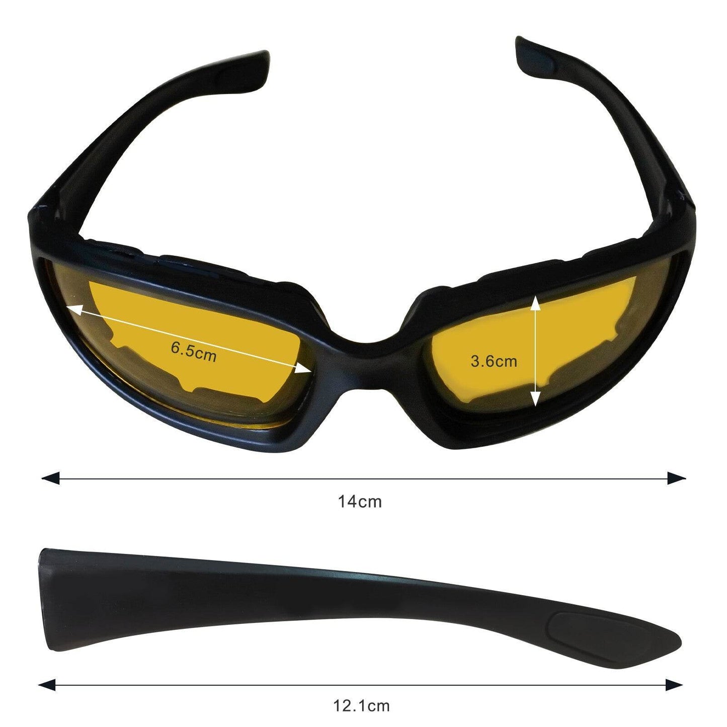 Cycling Sunglasses Chopper Outdoor Sports Glasses For Men Wrap Around UV400 Protection For Fishing Night Driving Glasses Wind Resistant Yellow Lens - www.Shopthatapp.com