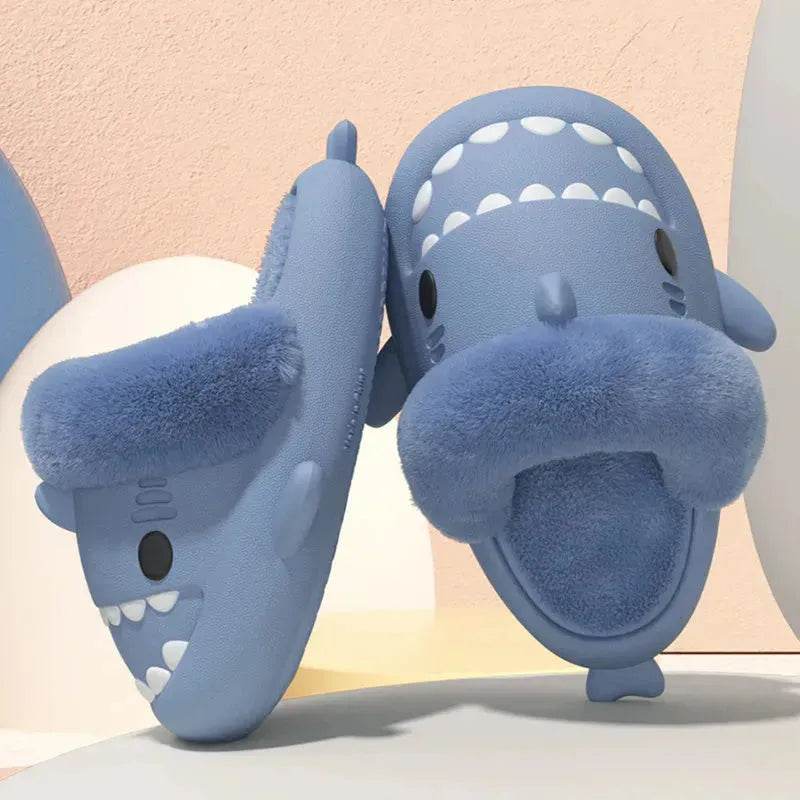 Winter Shark Slippers Detachable Warm Fuzzy Slippers Bedroom House Shoes Women - www.Shopthatapp.com