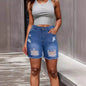 Denim With Hole Shorts For Women - www.Shopthatapp.com