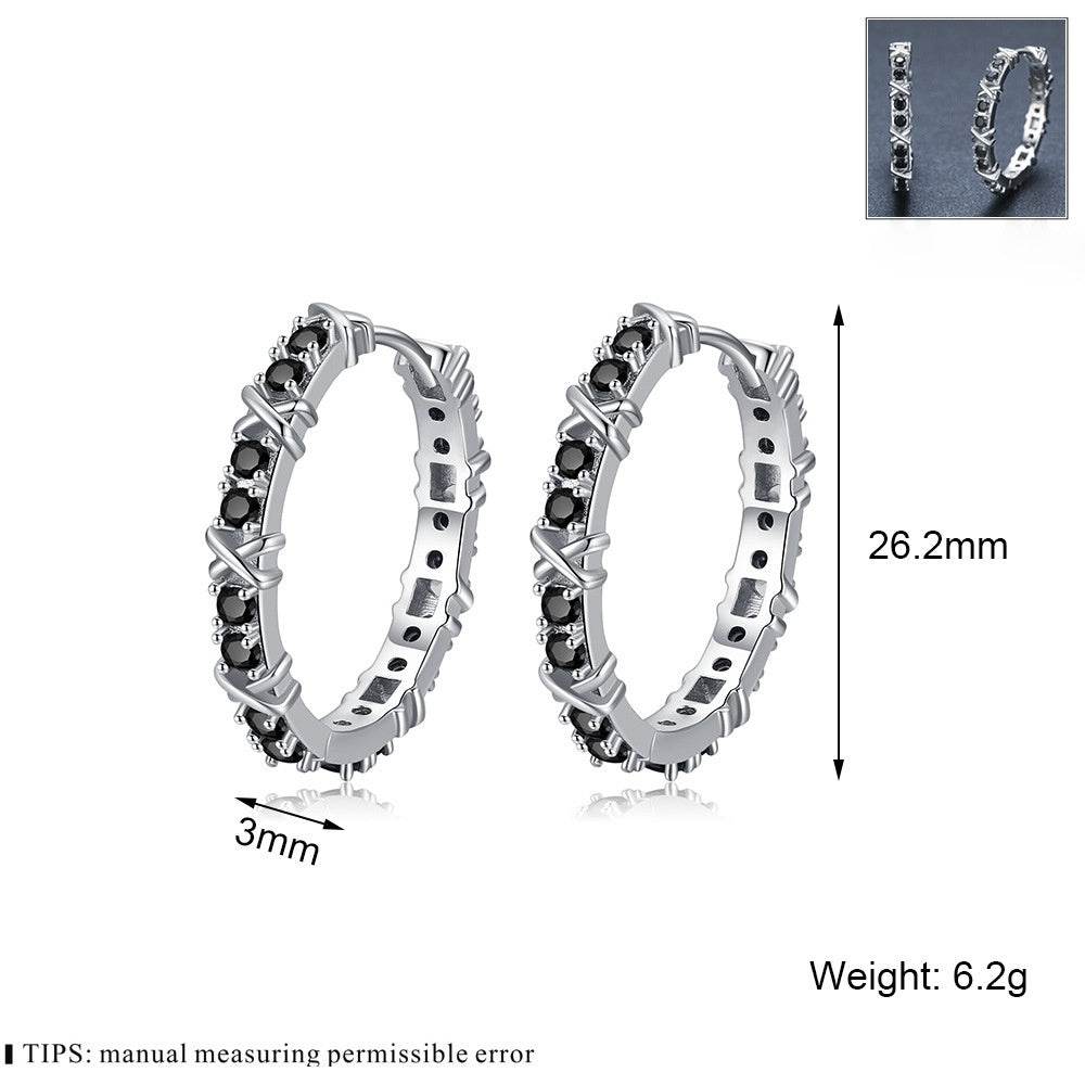 Fashion Simple Zircon Women's Copper Earrings - www.Shopthatapp.com