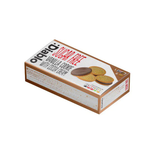 Biscuits sandwich fourrés à la crème et à la vanille sans sucre DIABLO 176 g