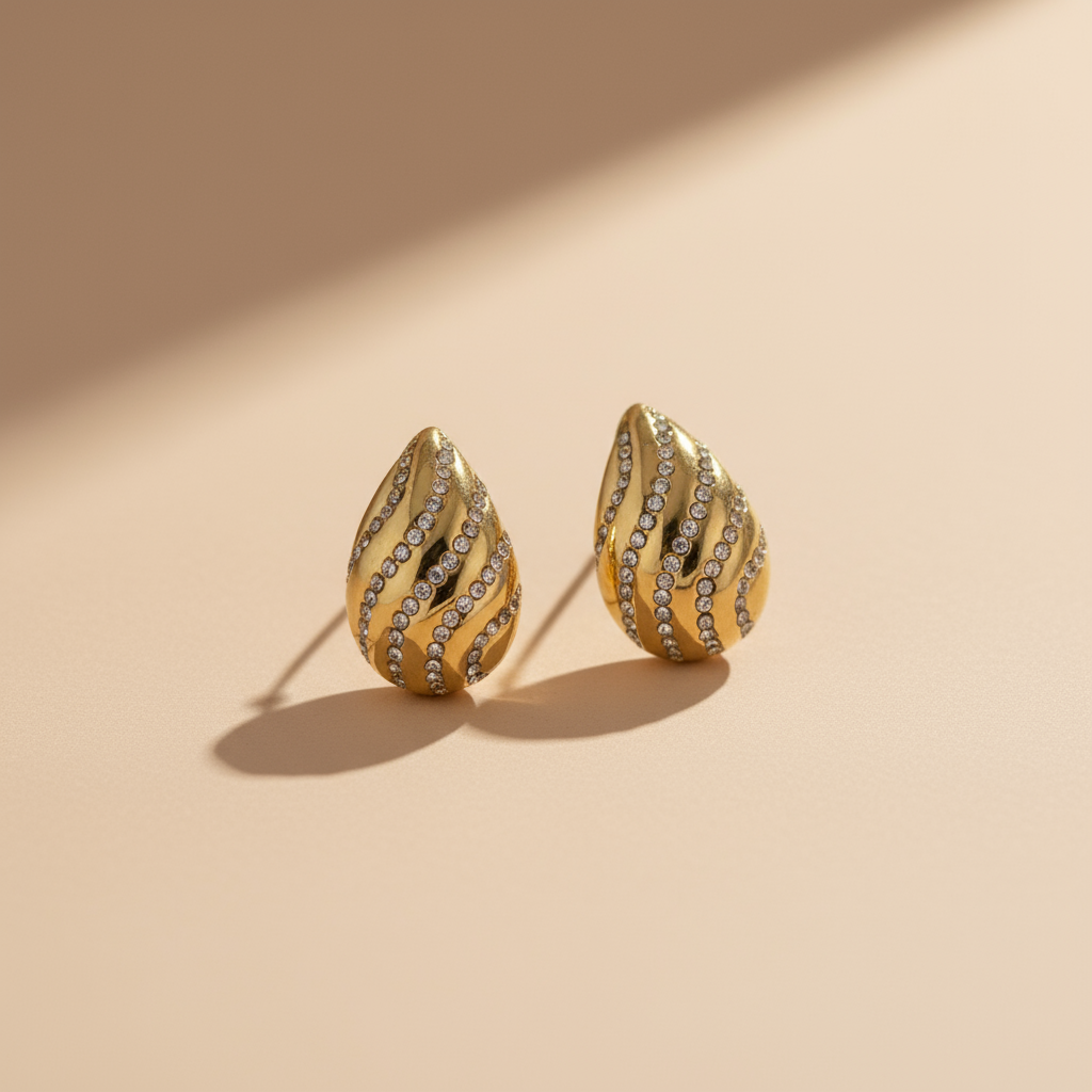 Soleil Crystal Dome Earrings - www.Shopthatapp.com