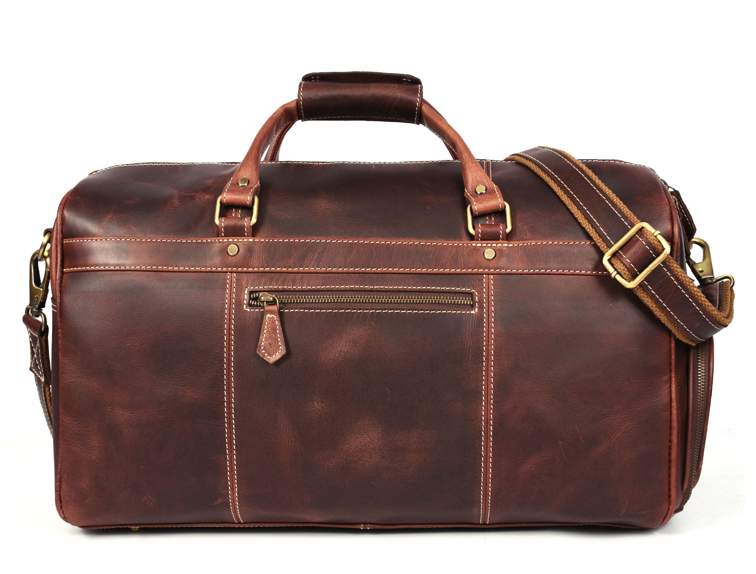 Dorval Leather Travel Bag - Walnut Brown - www.Shopthatapp.com